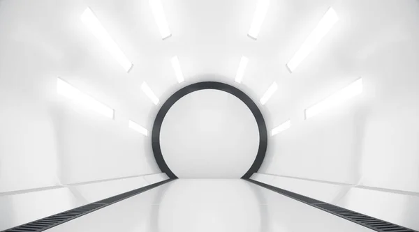 Футуристичний Тунель Майбутнє Внутрішнє Тло Наукова Концепція Візуалізація — стокове фото