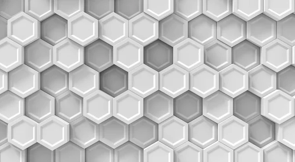 Abstrakt Teknisk Hexagonal Bakgrund Vitt Geometriskt Hexagonkoncept Modernt Element För — Stockfoto