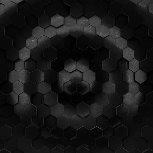 Abstrakt Våg Bildar Hexagonal Bakgrund Grunge Polygonal Hex Geometri Mörk — Stockfoto