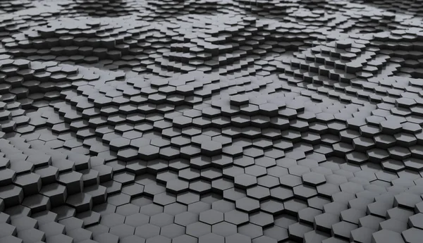 Абстрактные Черные Шестиугольные Геометрические Слои Футуристическая Поверхность Шестиугольников Предыстория Будущей — стоковое фото