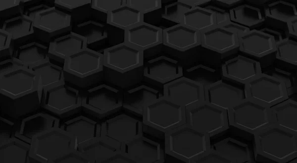 Concepto Hexágono Geométrico Negro Tecnología Abstracta Fondo Hexagonal Elemento Moderno —  Fotos de Stock