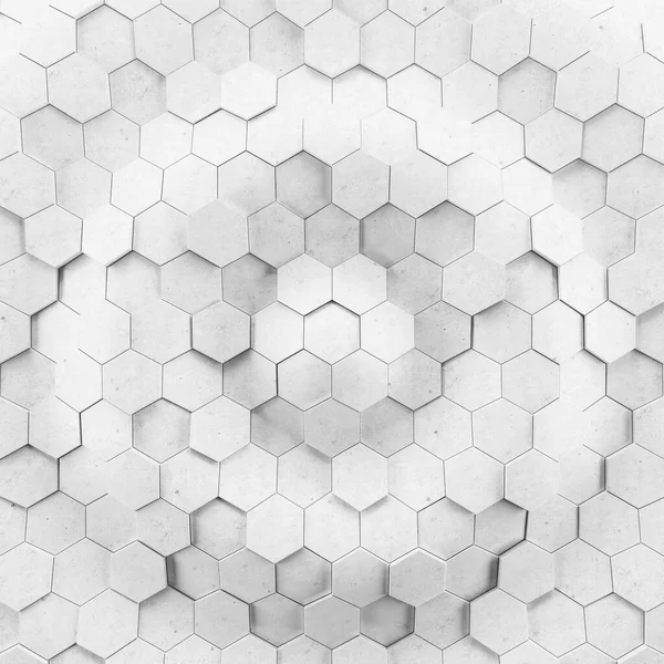 Abstrakt Våg Bildar Hexagonal Bakgrund Grunge Polygonal Hex Geometri Vit — Stockfoto