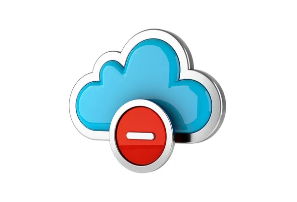 Cloud Computing Internet Symbol Koncept Med Ikonen Vit Bakgrund Rendering — Stockfoto