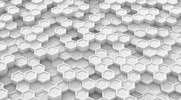 Abstrakt Teknisk Hexagonal Bakgrund Vitt Geometriskt Hexagonkoncept Modernt Element För — Stockfoto