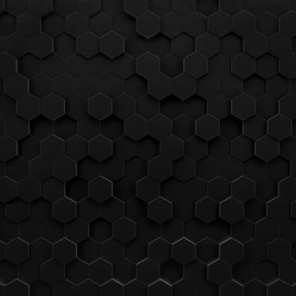 Abstract Hexagonal Background Grunge Polygonal Hex Geometry Dark Surface Futuristic — Stock Photo, Image