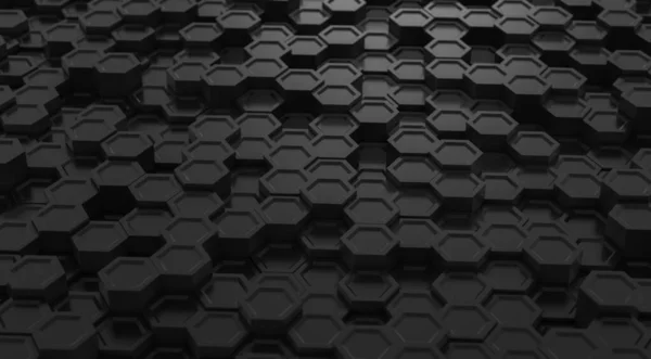 Concept Hexagonal Géométrique Noir Technologie Abstraite Fond Hexagonal Élément Moderne — Photo