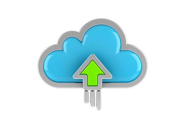 Cloud Computing Internet Symbol Koncept Upload Ikonu Bílém Pozadí Vykreslování — Stock fotografie