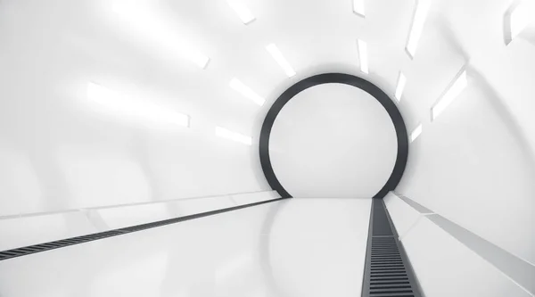 Futuristischer Tunnel Künftiger Interner Hintergrund Science Fiction Konzept Darstellung — Stockfoto