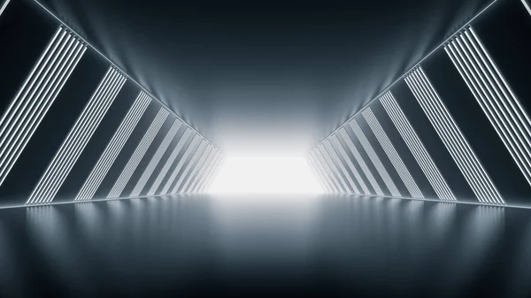 Túnel Futurista Com Luz Vista Interior Antecedentes Futuros Negócio Ficção — Fotografia de Stock