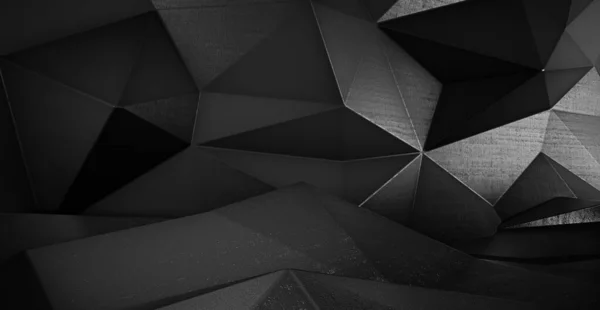 Abstraktní Černý Futuristický Polygonální Tvar Trojúhelníkového Povrchu Nízké Poly Krystal — Stock fotografie