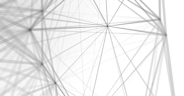 Abstract Polygonal Space Low Poly White Background Connecting Dots Lines — Stock Photo, Image