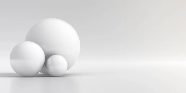 球体のエレガントな白い背景 要旨低ポリウで滑らかな影 3Dレンダリング — ストック写真