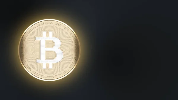 Kryptowährung Bitcoin Btc Bergbau Blockchain Technologie Makroaufnahme Der Goldmünze Illustration — Stockfoto