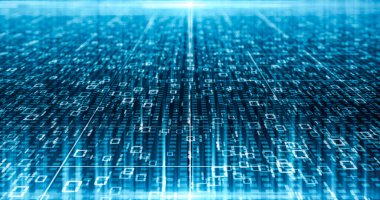 Fütürist teknoloji dijital mavi çizgiler ve ışık. Soyut gelecek bilgi arkaplanı. Modern konsept.