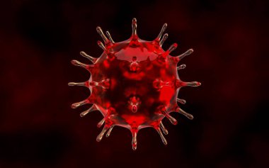 Mikroskop altında hücre virüsü enfeksiyonu makrosu. Soyut virüs enfeksiyonu kronik hastalık geçmişine neden oluyor. 3d illüstrasyon.