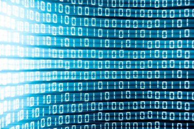 Teknoloji soyut dijital bilgi arkaplanı. Binair kodu fütüristik yüksek teknoloji konsepti.