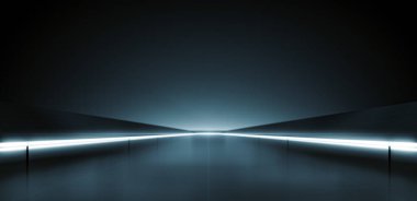 Şebeke çizgisi arkaplanlı zarif fütürist ışık ve yansıma. 3B görüntüleme.