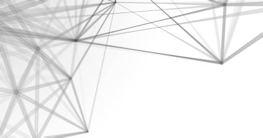 Noktaları ve çizgileri birleştiren soyut çokgen uzay düşük polyester beyaz arkaplan. Bağlantı yapısı gelecekçi çokgen kavramı.