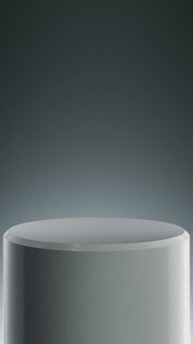 Zarif Round Blank ürün standı. Tasarım platformu. Göstermek için kaldırım taşı. Gelecekçi kavram geçmişi. 3B görüntüleme