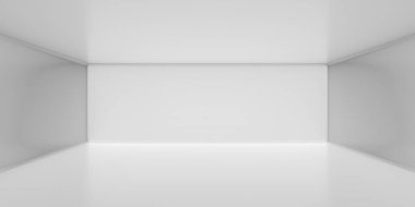 Yansımalı fütüristik soyut arka plan. Asgari boş uzay bilim kurgu ya da bilim konsepti. 3B Hazırlama.