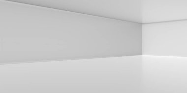 Yansımalı fütüristik soyut arka plan. Asgari boş uzay bilim kurgu ya da bilim konsepti. 3B Hazırlama.