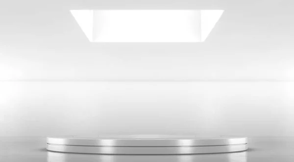 White Stage Podium Blank Product Stand Platform Display Pedestal Design — Stock Photo, Image