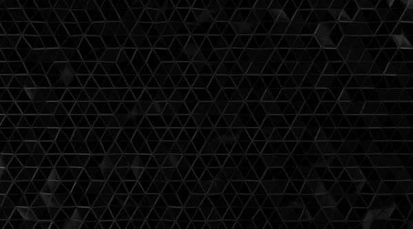 白いワイヤーフレームの背景を持つ抽象的な黒の三角形 ライン幾何学 3Dレンダリング — ストック写真