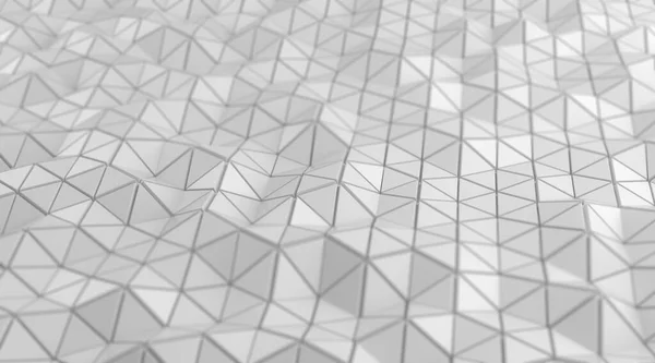 Witte Driehoekige Abstracte Achtergrond Glanzend Oppervlak Rendering — Stockfoto