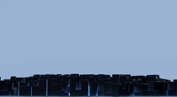 Streszczenie Miasta Niebieski Xray Przezroczysty Linii Refleksji Koncepcja Technologii Renderowanie — Zdjęcie stockowe