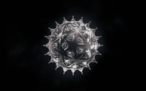 显微镜下巨细胞病毒感染 引起慢性病背景的病毒感染 3D说明 — 图库照片
