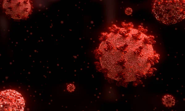 Células Del Virus Gripe Infección Vista Microscópica Cerca Coronavirus Covid —  Fotos de Stock
