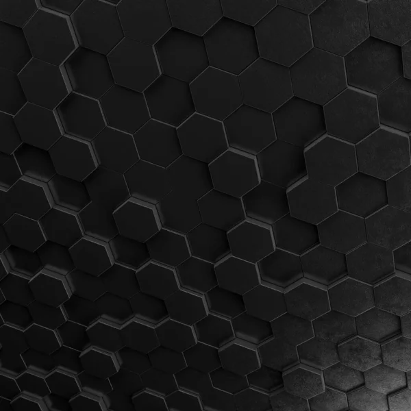 Abstract Zeshoekige Achtergrond Grunge Polygonal Hex Geometrie Donker Oppervlak Futuristische — Stockfoto