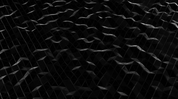 Абстрактний Чорний Трикутник Білим Каркасом Лінія Геометрична Рендерингу — стокове фото