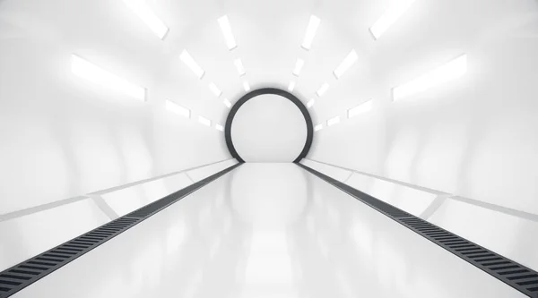 Futuristischer Tunnel Künftiger Interner Hintergrund Science Fiction Konzept Darstellung — Stockfoto