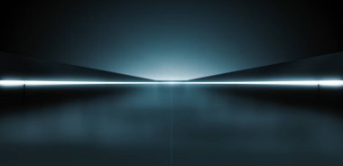 Şebeke çizgisi arkaplanlı zarif fütürist ışık ve yansıma. 3B görüntüleme.