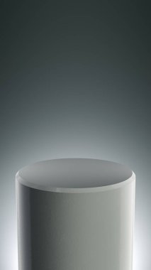 Zarif Round Blank ürün standı. Tasarım platformu. Göstermek için kaldırım taşı. Gelecekçi kavram geçmişi. 3B görüntüleme