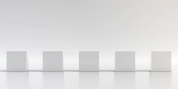 Elegantní Bílé Pozadí Krychle Abstraktní Nízký Poly Hladký Stín Vykreslování — Stock fotografie