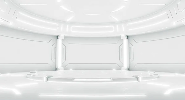 Futuristic Interior Empty Stage Modern Future Background Technology Sci Tech — Stock Photo, Image