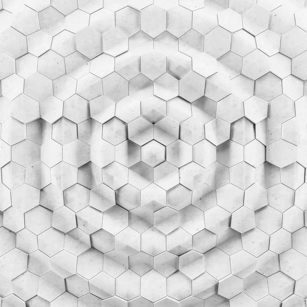 Abstract Golfvorm Zeshoekige Achtergrond Grunge Polygonal Hex Geometrie Wit Oppervlak — Stockfoto
