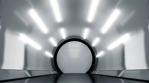 Футуристический Туннель Фон Будущего Интерьера Научная Концепция Sci Рендеринг — стоковое фото