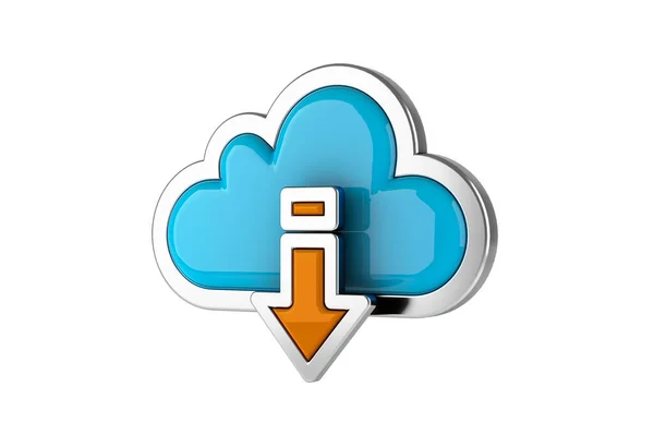 Cloud Computing Internet Symbol Koncept Med Nedladdning Ikon Vit Bakgrund — Stockfoto