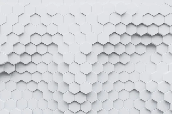 Capas Geométricas Hexagonales Blancas Abstractas Superficie Hexágonos Futuristas Futuro Fondo — Foto de Stock