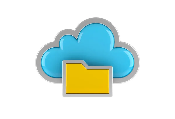 Cloud Computing Internet Symbol Koncept Med Mapp Ikon Vit Bakgrund — Stockfoto