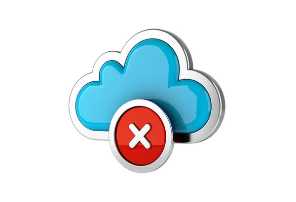 Cloud Computing Internet Symbol Koncept Ikonou Blízko Bílém Pozadí Vykreslování — Stock fotografie