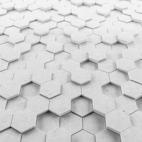 Abstract Zeshoekige Achtergrond Grunge Polygonal Hex Geometrie Wit Oppervlak Futuristische — Stockfoto