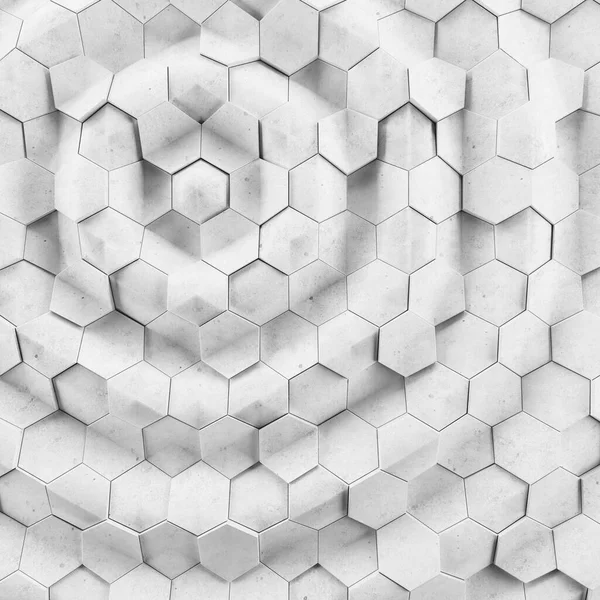 Abstrakt Våg Bildar Hexagonal Bakgrund Grunge Polygonal Hex Geometri Vit — Stockfoto