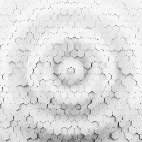 Abstrakt Våg Bildar Hexagonal Bakgrund Grunge Polygonal Hex Geometri Vit — Stockfoto