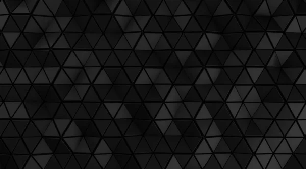 Elegance Černé Trojúhelníkové Abstraktní Pozadí Lesklý Povrch Vykreslování — Stock fotografie