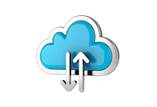 Cloud Computing Internet Symbol Koncept Ikonou Přenosu Bílém Pozadí Vykreslování — Stock fotografie