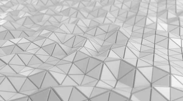 Λευκό Τριγωνικό Αφηρημένο Φόντο Γυαλιστερή Επιφάνεια Απόδοση — Φωτογραφία Αρχείου